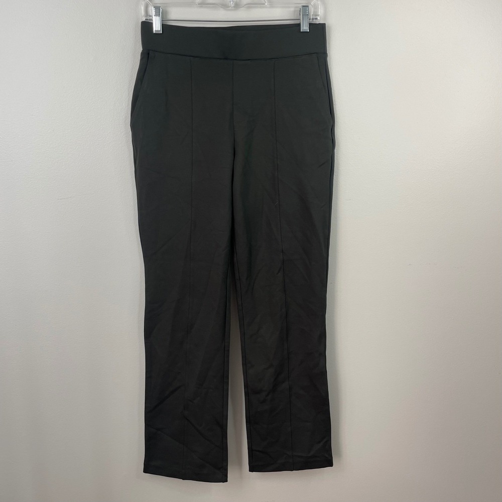Matty M Womens Green Pintuck‎ Ponte Knit Pull On Pants Straight Leg Small MB9267